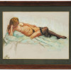 VINTAGE PASTEL NUDE WOMAN DRAWING SIGNED J. MAY PIC-0