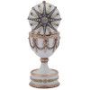 RUSSIAN 56 GOLD ENAMEL GARNETS DIAMOND EGG STAND PIC-2