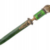 RUSSIAN SILVER JADE DIAMONDS LETTER OPENER KNIFE PIC-0