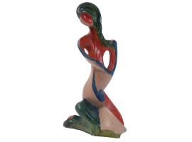 PARIS SCHOOL STYLE HAND COLORED CERAMIC STATUETTE