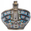 RUSSIAN ART NOUVEAU SILVER CLOISONNE ENAMEL KOVSH PIC-2