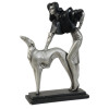 AUSTIN PRODUCTIONS METAL FIGURE OF WOMAN WITH DOG PIC-0