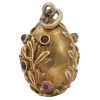 RUSSIAN GOLD GARNET STONE EASTER EGG PENDANT PIC-1