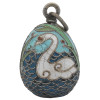 RUSSIAN 84 SILVER CLOISONNE ENAMEL EGG PENDANT PIC-0