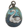 RUSSIAN 84 SILVER CLOISONNE ENAMEL EGG PENDANT PIC-1