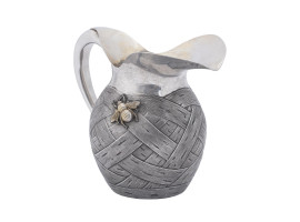 RUSSIAN SILVER TROMPE LOEIL JUG PITCHER WITH BEE