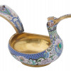 LARGE RUSSIAN GILT SILVER ENAMEL KOVSH PIC-0