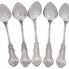 SILVER ENAMEL TEA SPOONS BY GEORG JENSEN, 5 PCS PIC-1