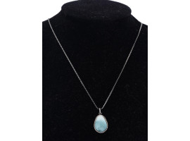 RUSSIAN STERLING SILVER AND TURQUOISE EGG PENDANT