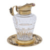 RUSSIAN GILT SILVER CRYSTAL MILK JUG WITH A TRAY PIC-0