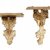 ANTIQUE GILT HAND CARVED WOODEN WALL SHELVES PIC-0