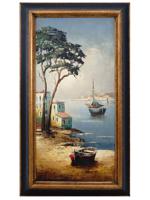 MID CENTURY SEA LANDSCAPE OIL PAINTING BY GORELLI