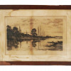 ANTIQUE LANDSCAPE ETCHING BY RICHARD HALFKNIGHT PIC-0