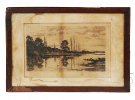 ANTIQUE LANDSCAPE ETCHING BY RICHARD HALFKNIGHT