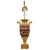 FRENCH NEO CLASSICAL GILT PORCELAIN VASE LAMP PIC-1