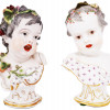 ANTIQUE GERMAN HAND PAINTED PORCELAIN BABY BUSTS PIC-0