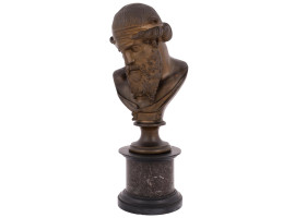 ANTIQUE BRONZE BUST OF ARISTOTLE AFTER BOSCHETTI