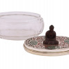 ANTIQUE JAPANESE GLASS AN ENAMEL BOX WITH BUDDHA PIC-2