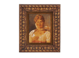 ANTIQUE GERMAN FEMALE PORTRAIT PORCELAIN PLAQUE