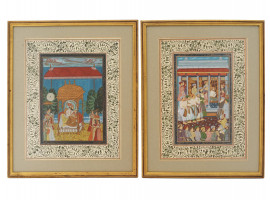 VINTAGE INDIAN SHAH JAHAN MINIATURE PAINTINGS