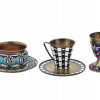 RUSSIAN SILVER AND SILVER PLATED ENAMEL CUPS PIC-0