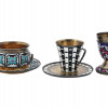 RUSSIAN SILVER AND SILVER PLATED ENAMEL CUPS PIC-1