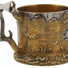 RUSSIAN GILT SILVER TREE STUMP TEA GLASS HOLDER PIC-1