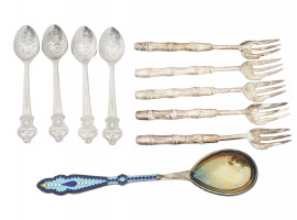 VINTAGE EUROPEAN SILVER PLATED SPOONS AND FORKS