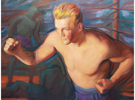 JOSEPH GOSS COWELL THE BOXER OIL PAINTING