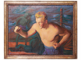 JOSEPH GOSS COWELL THE BOXER OIL PAINTING