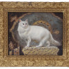 FRAMED OIL PAINTING OF A PERSIAN CAT BY L CAMDY PIC-0