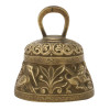 CAST BRONZE CHURCH HAND BELL WITH ANIMAL RELIEF PIC-2