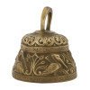 CAST BRONZE CHURCH HAND BELL WITH ANIMAL RELIEF PIC-1