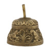 CAST BRONZE CHURCH HAND BELL WITH ANIMAL RELIEF PIC-3