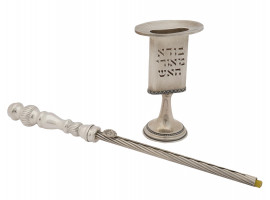 PAIR OF JUDAICA STERLING SILVER CANDLE HOLDERS