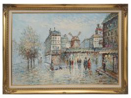 IMPRESSIONIST PARIS CITYSCAPE OIL PAINTING SIGNED