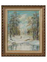 RUSSIAN LANDSCAPE OIL PAINTING ATTR. TO ZHUKOVSKI