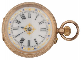 14K YELLOW GOLD AND JEWELS CUIVRE POCKET WATCH
