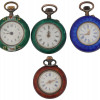 LOT FOUR CONTINENTAL SILVER ENAMEL POCKET WATCHES PIC-0