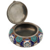 RUSSIAN 88 SILVER AND CLOISONNE ENAMEL PILL BOX PIC-1