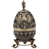 LARGE RUSSIAN GILT SILVER EGG CASKET ON STAND PIC-0