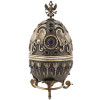 LARGE RUSSIAN GILT SILVER EGG CASKET ON STAND PIC-1