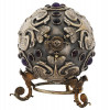 LARGE RUSSIAN GILT SILVER EGG CASKET ON STAND PIC-3