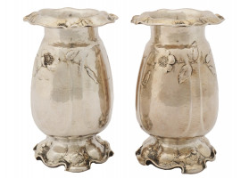 ANTIQUE GORHAM MARTELE SILVER GILT VASES C. 1905