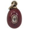 RUSSIAN GOLD JASPER EGG PENDANT WITH DIAMOND PIC-0