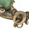 RUSSIAN GILT SILVER JADE DOG FIGURINE EGG PENDANT PIC-3