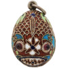 RUSSIAN SILVER AND CLOISONNE ENAMEL EGG PENDANT PIC-0