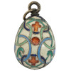 RUSSIAN SILVER GILT CLOISONNE ENAMEL EGG PENDANT PIC-0