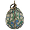 RUSSIAN SILVER GILT CLOISONNE ENAMEL EGG PENDANT PIC-1