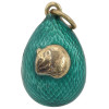 RUSSIAN SILVER GILT GUILLOCHE ENAMEL EGG PENDANT PIC-0